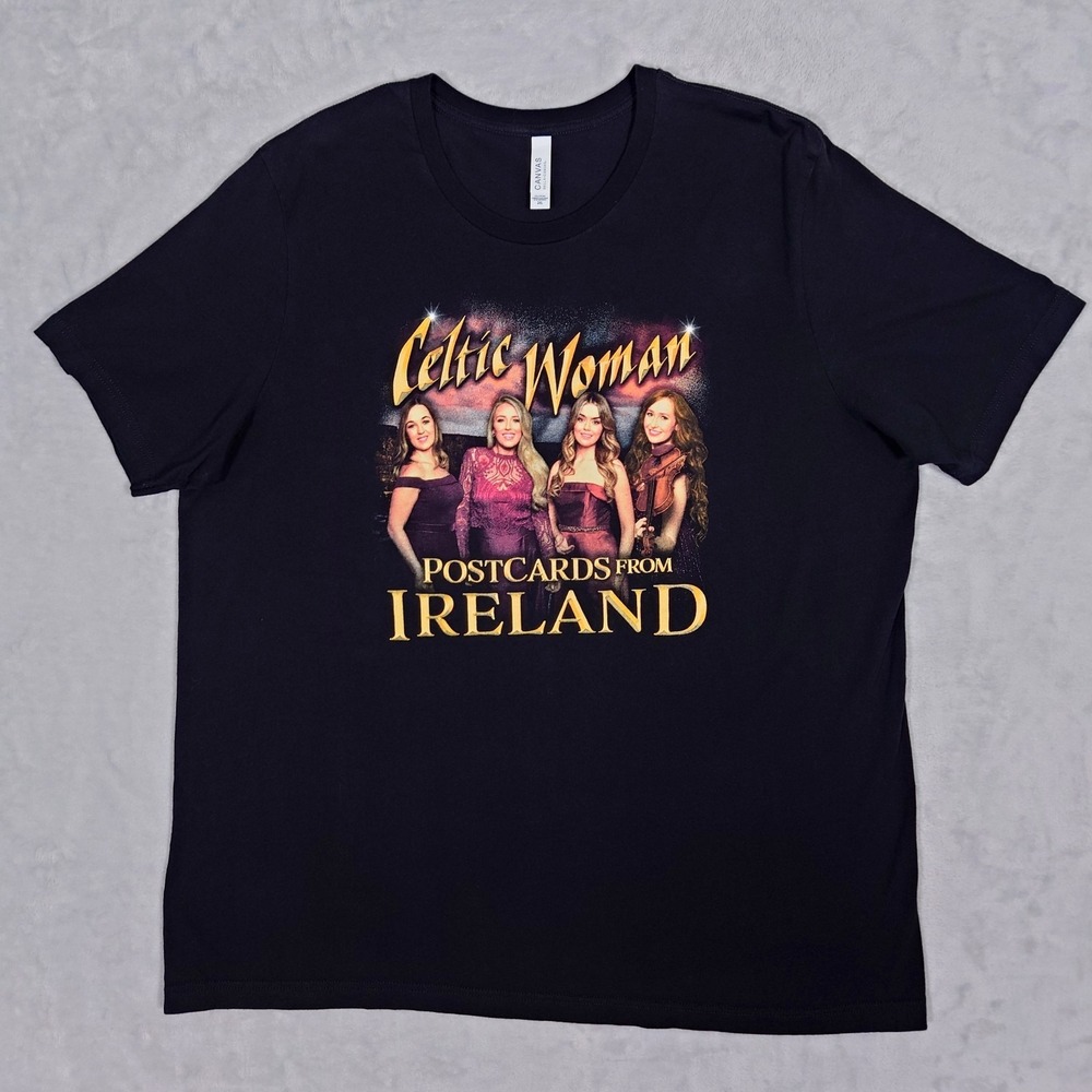 Celtic Woman Postcards From Ireland Tour Concert T-Shirt Womens 2XL Black Bella
